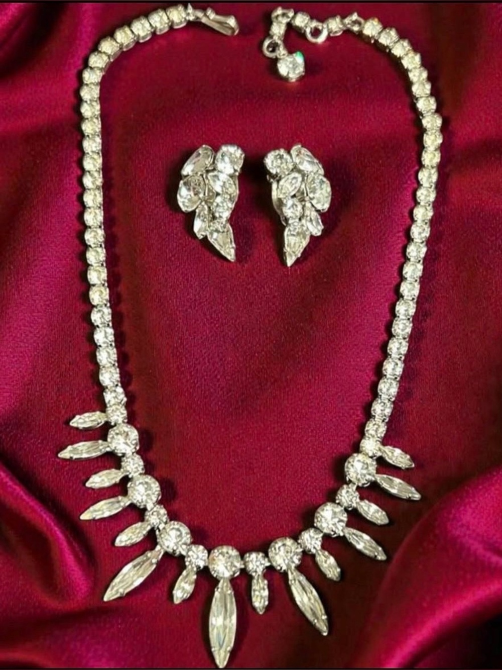 Signed Sherman Earrings And Unsigned Sherman Necklace Set